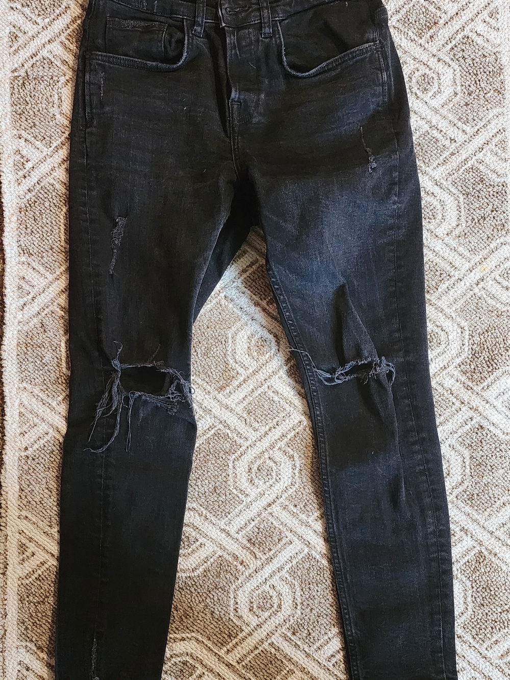 Zara Black Distressed Skinny Jeans